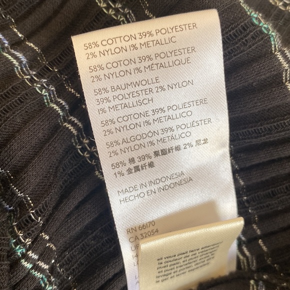 (A3) We the Free Cowl neck off shoulder Ribbed striped Longsleeve blouse, Sz M - Picture 9 of 9